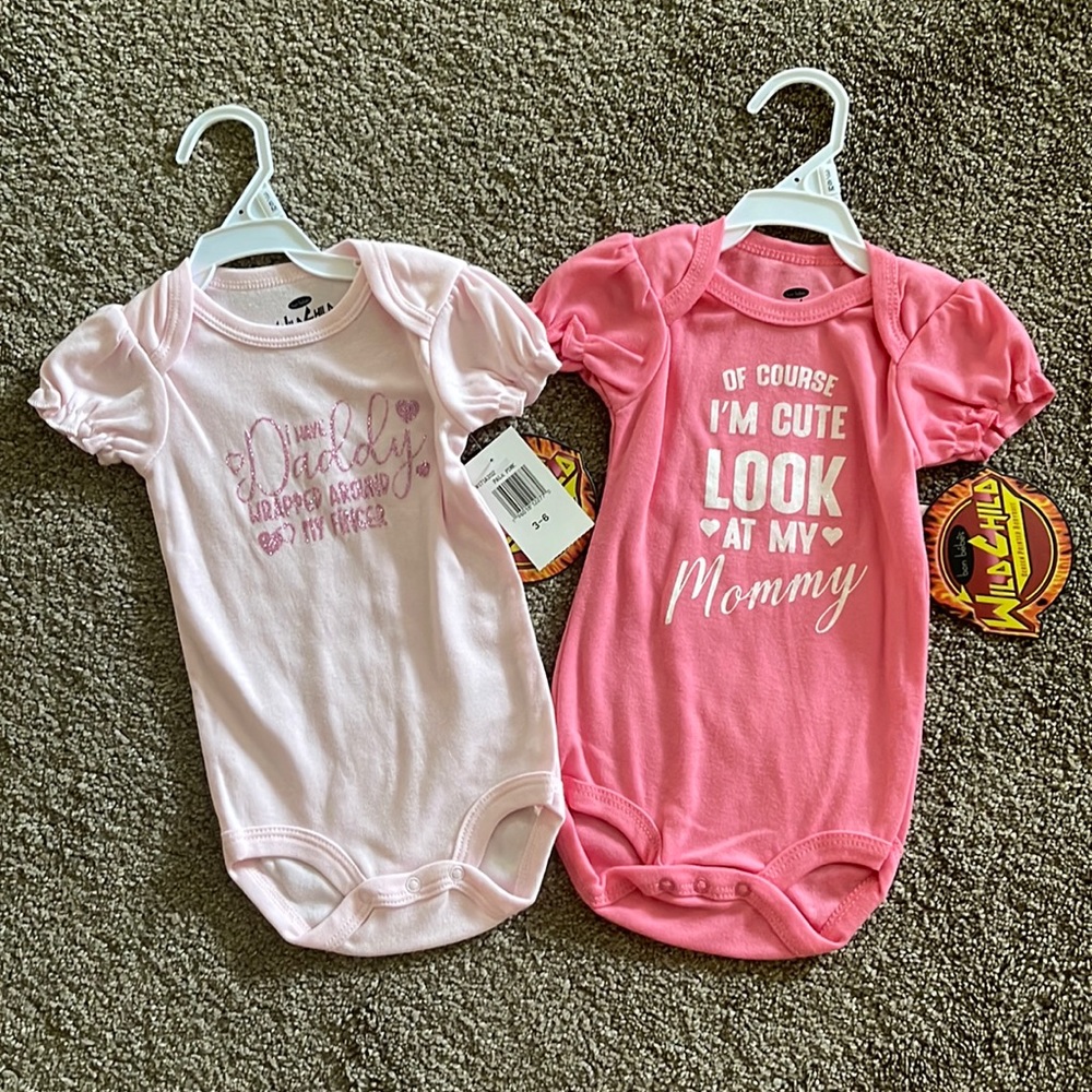 Set of two onesies, brand new with tags, size 3-6 months